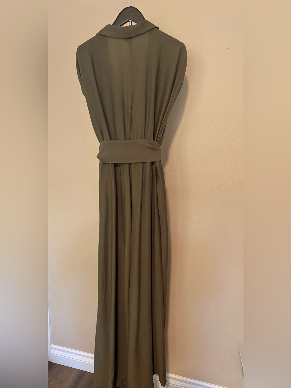 SHEIN Olive Wrap Maxi Dress with Waist Tie - Picture 2 of 3